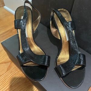 Cynthia Vincent black patent heel